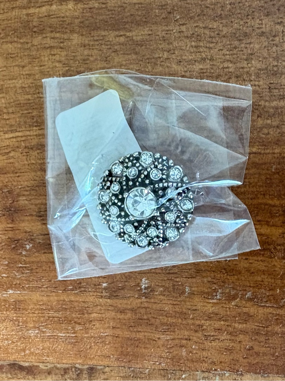 Silver & Rhinestone Magnolia and Vine Interchangeable Snap